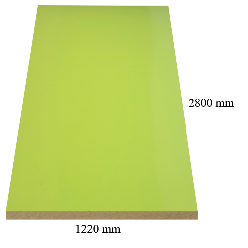 166 Pastel green high gloss - PVC coated 18 mm MDF