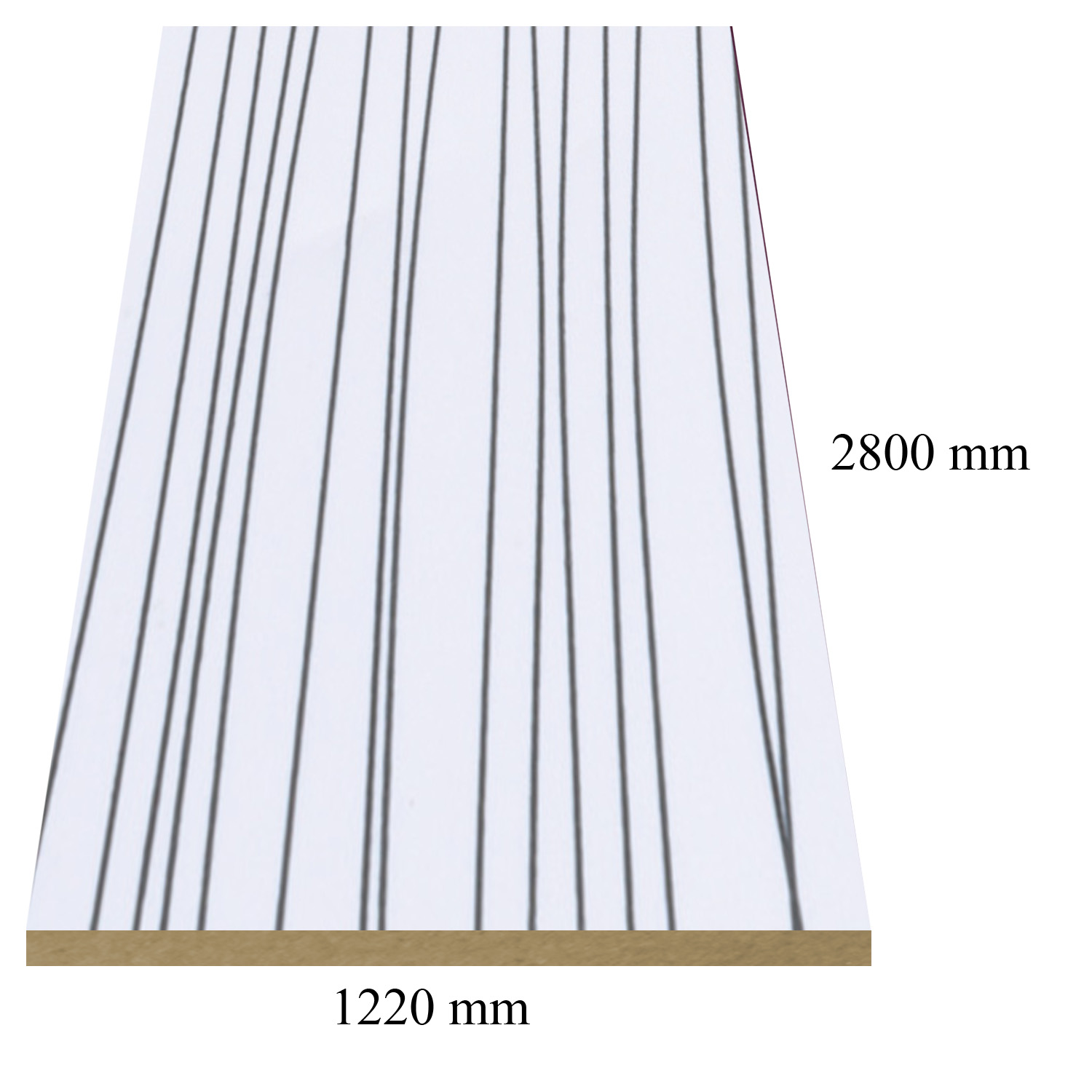 2 — 6151/143  Stripe White high gloss - PVC coated 18 mm MDF