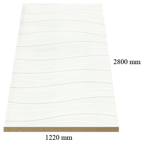474 /967 White wave gloss - PVC coated 18 mm MDF