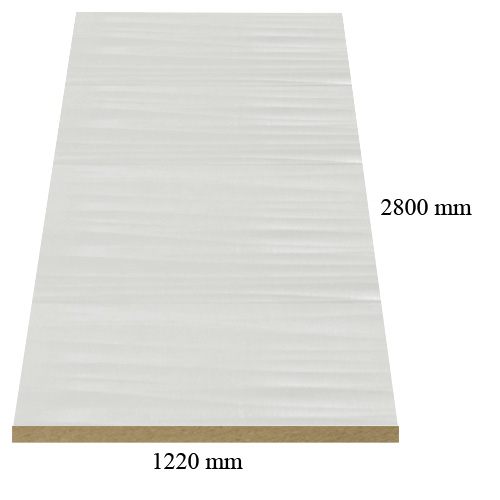 1572 /471 /6300 Sahara white high gloss - PVC coated 18 mm MDF