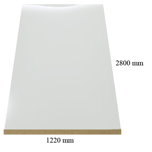 1167 Light grey high gloss - PVC coated 18 mm MDF