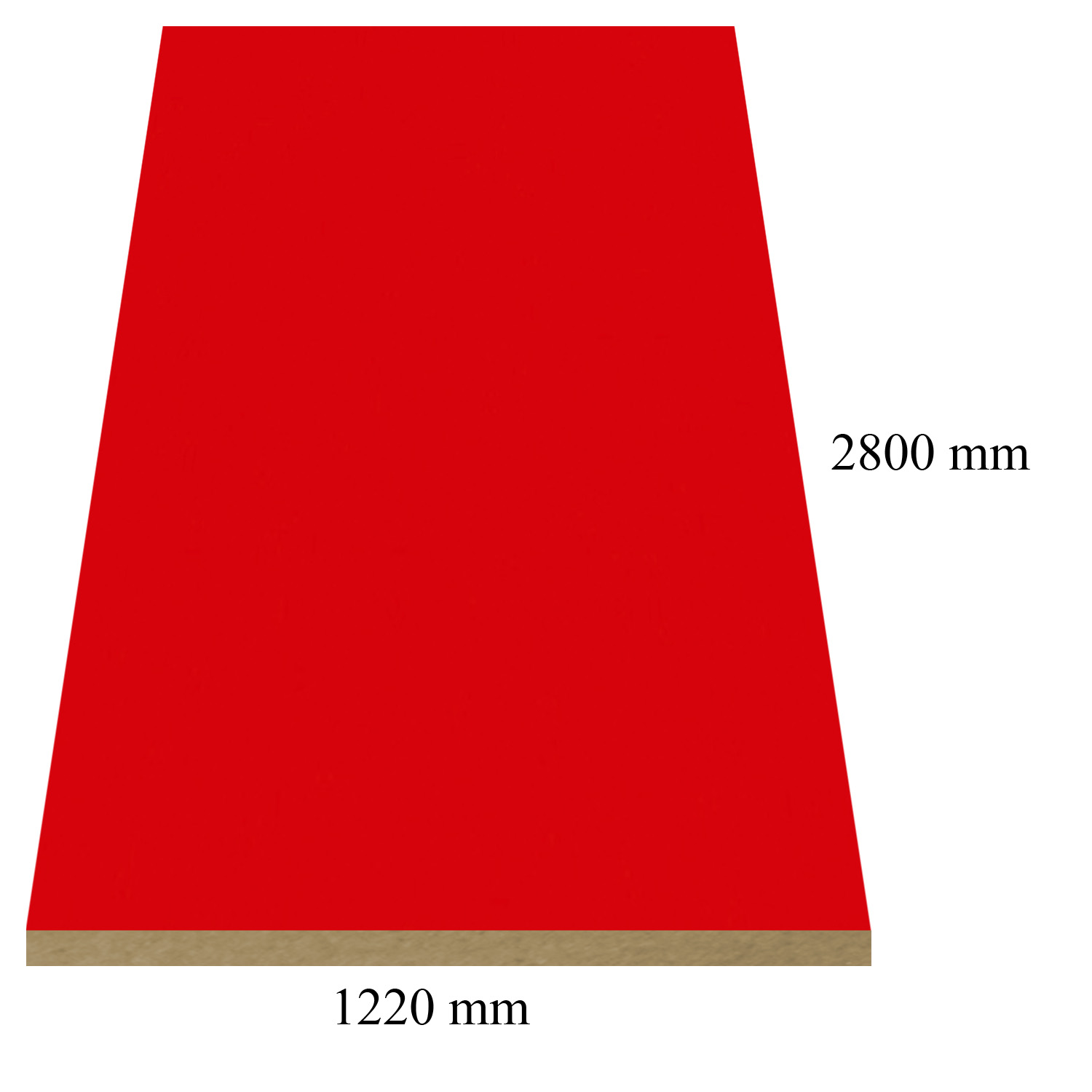 152 Red high gloss - PVC coated 18 mm MDF