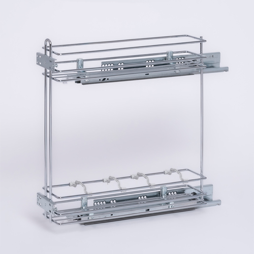 Telescopic Anthracite Tandem Bottle-Detergent Holder for 15(11cm) cabinet LEFT