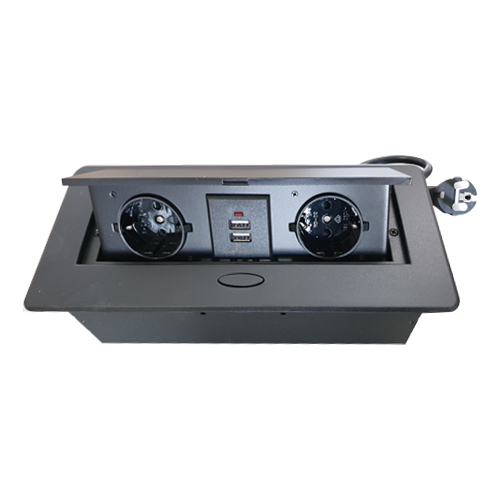 Table Socket with USB - Black