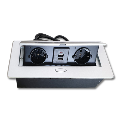 Table Socket with USB - Aluminium