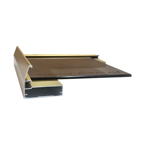 Алуминиев профил 45х21 ИНОКС с ДРЪЖКА за стъклени вратички - 3 метра