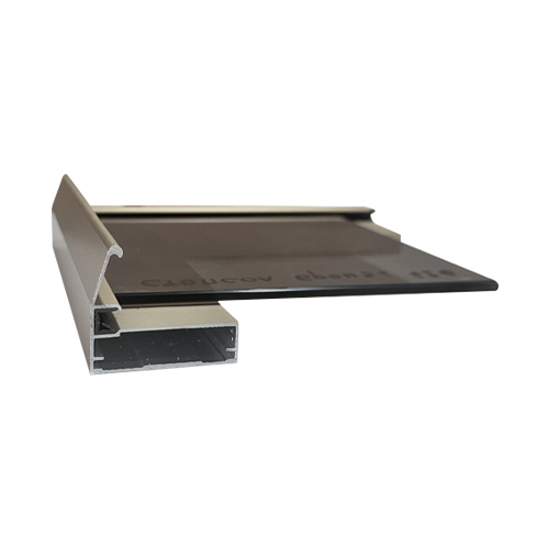 Алуминиев профил 45х21 ИНОКС с ДРЪЖКА за стъклени вратички - 3 метра