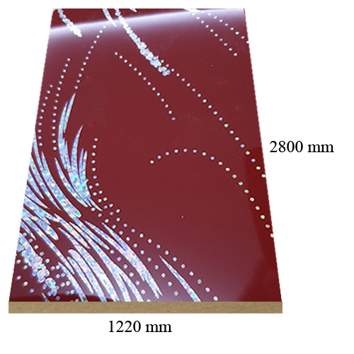 6192 Red Whirlwind high gloss - PVC coated 18 mm MDF