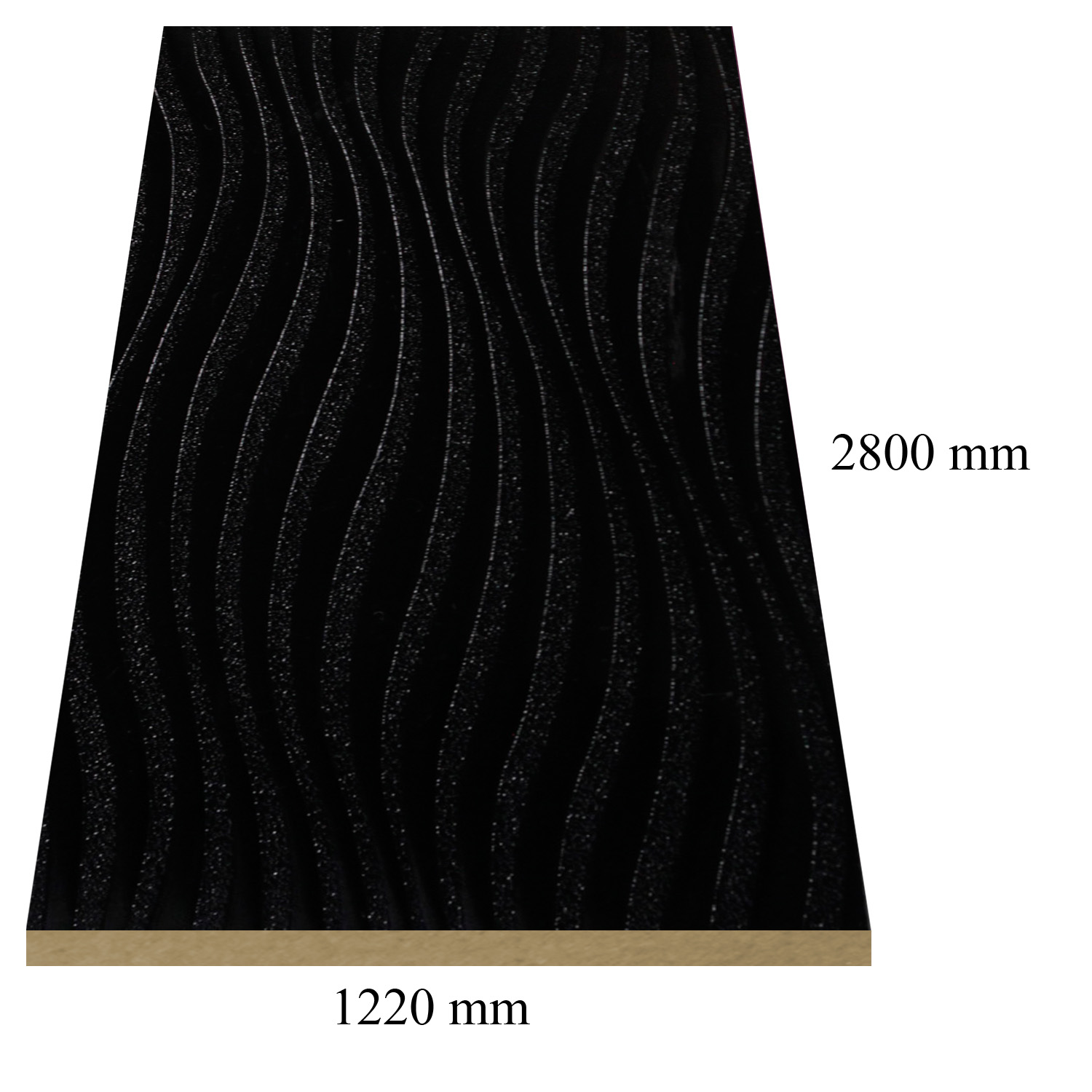 487 Sonic black glossy - PVC coated 18 mm MDF